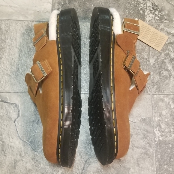 Dr Martens Jorge Made In England MIE‎ Pecan Shearling Slingback Mules Clogs 12 main image 12